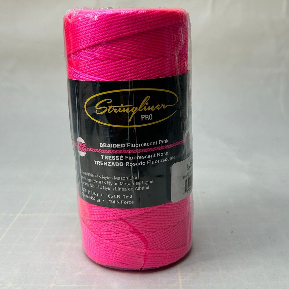 New Stringliner Masons Line Replacement Roll #18 Pink 250’ 35762 1000 U S